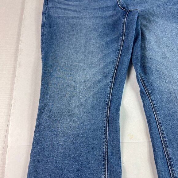 American Eagle Jean Women 37x30* High Rise Artist Flare Blue Faded Denim Tag 18R - Picture 4 of 16